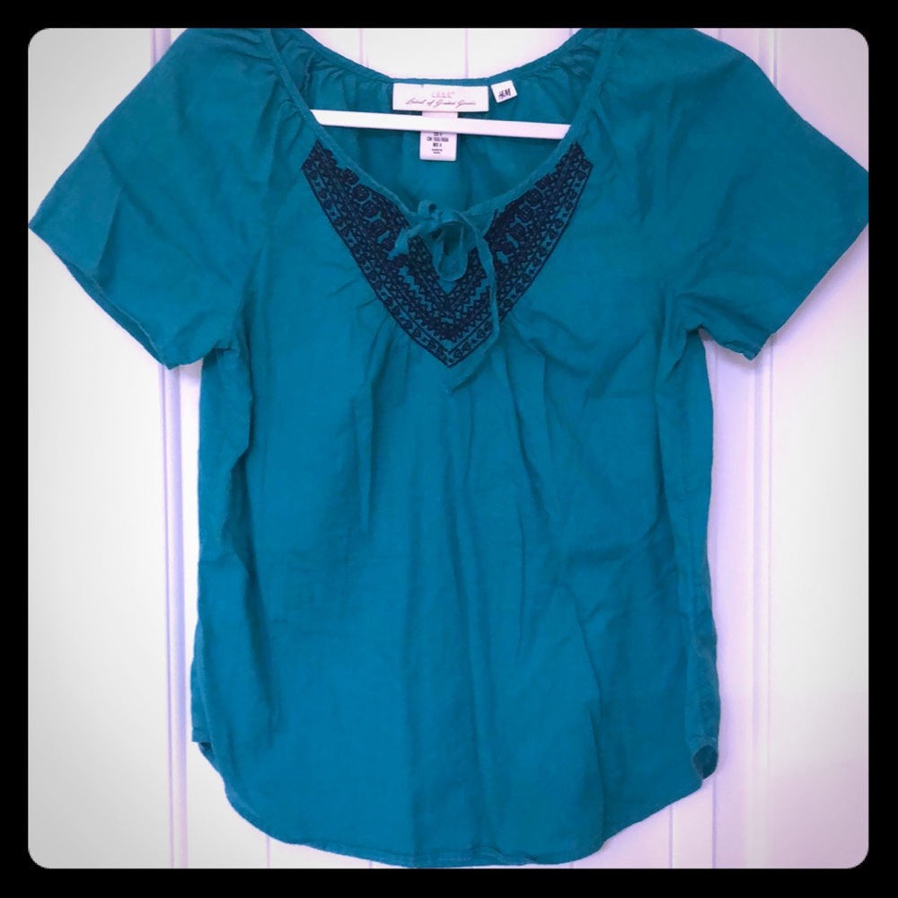 H&M teal blouse size 4